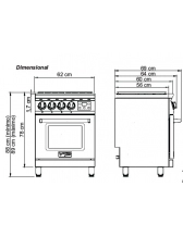 Fogão Analógico 4 queimadores - Inox