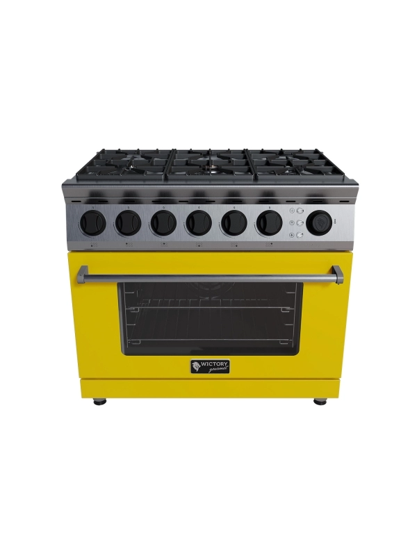 Fogão Analógico 6 queimadores - Amarelo Vinho